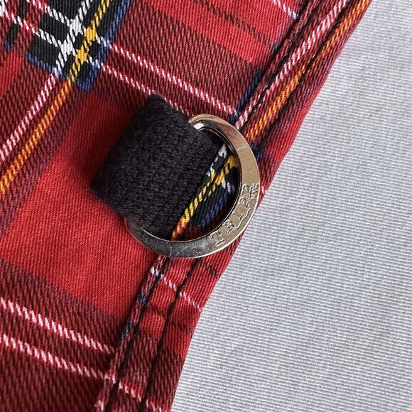 Vintage Tripp NYC Jeans Womens 24 Red Tartan Plaid Punk Goth Rocker Pants 90s - Picture 6 of 11